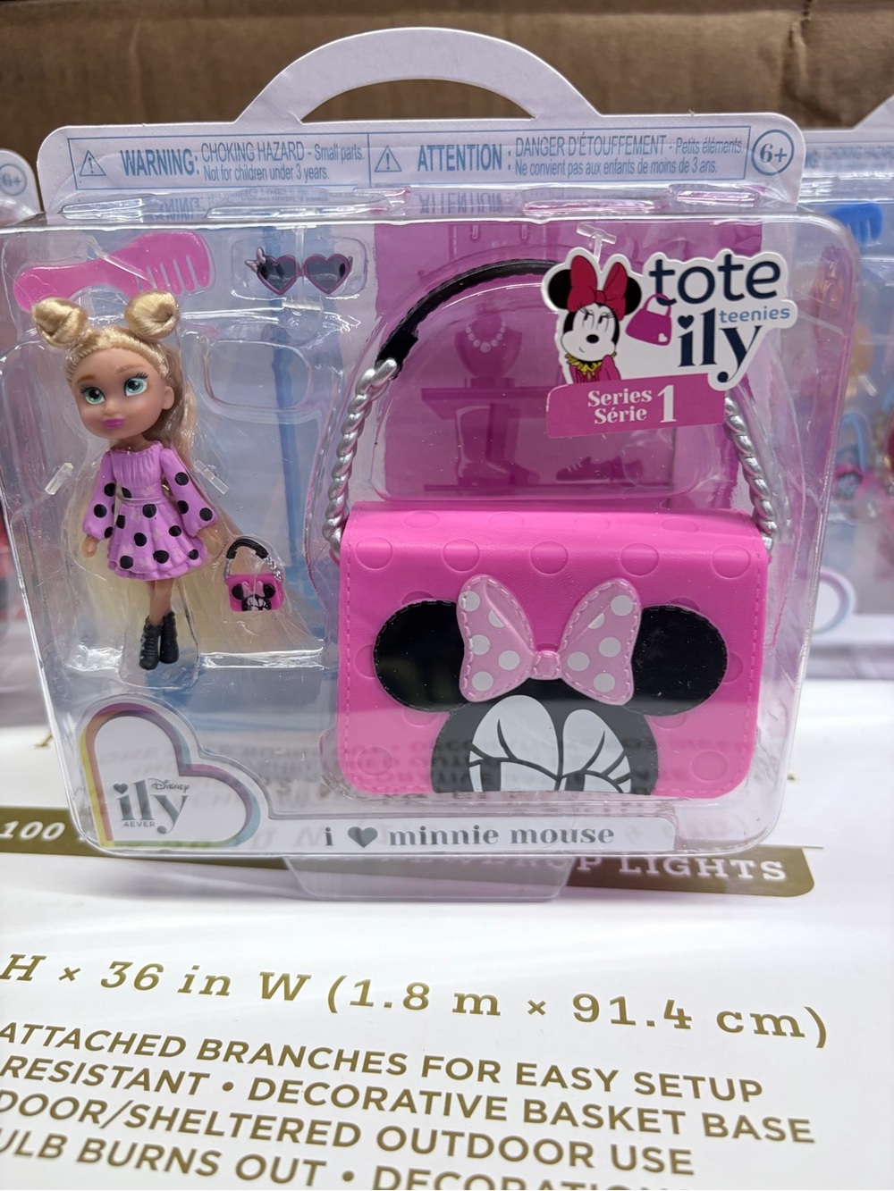 Disney Minnie Mouse Pink & Black Tote Teenies Playset